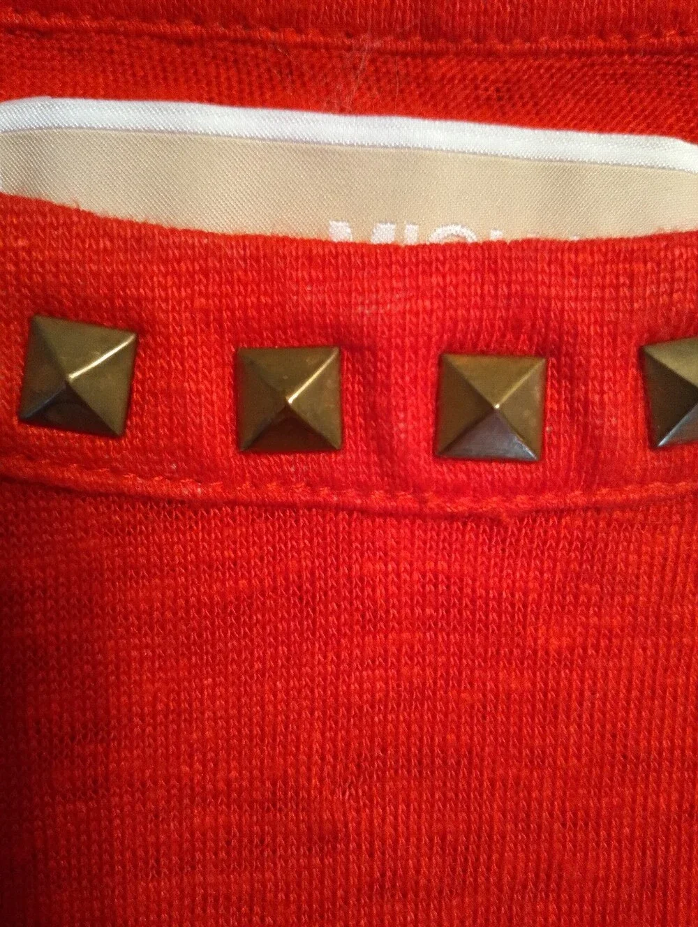 Women's Vintage Red With Studs Top By Michael Kors Sz M